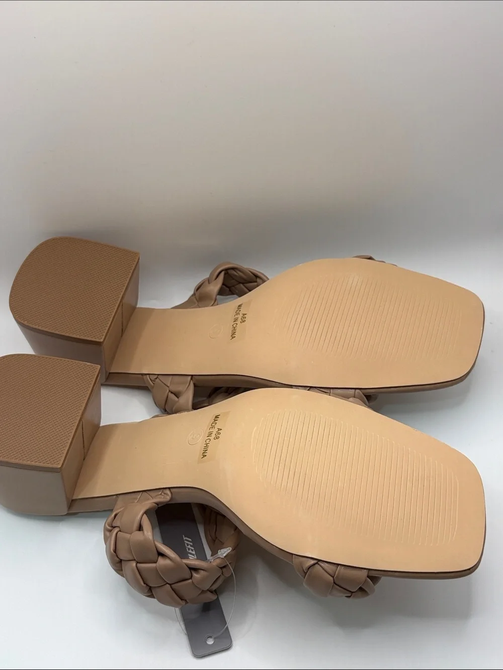 Braided Double-strap Slide Sandal in Taupe